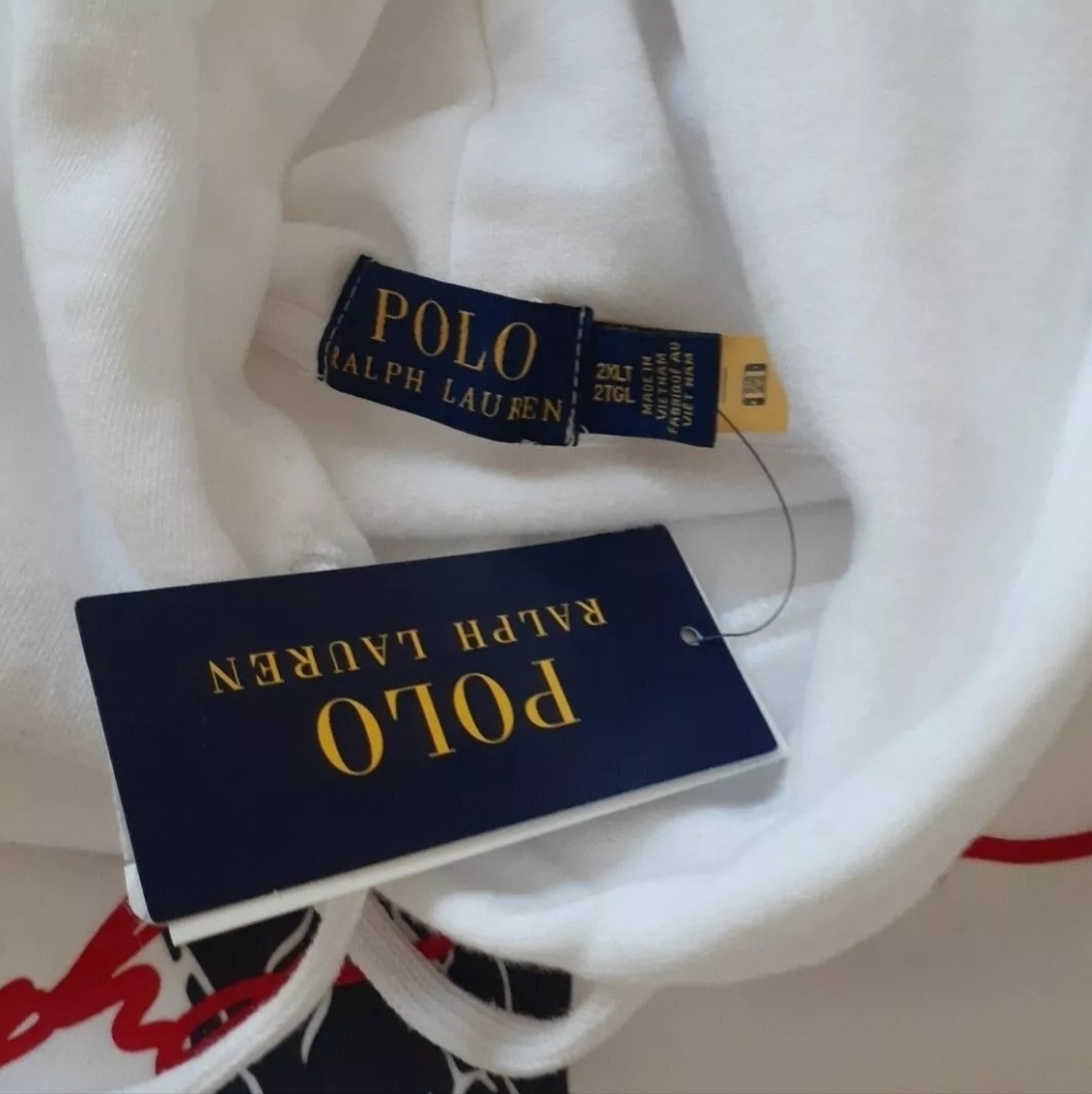 Polo Ralph Lauren Men's Big & Tall 3XLT Hoodie Pony Signature White Sweatshirt - Picture 5 of 6